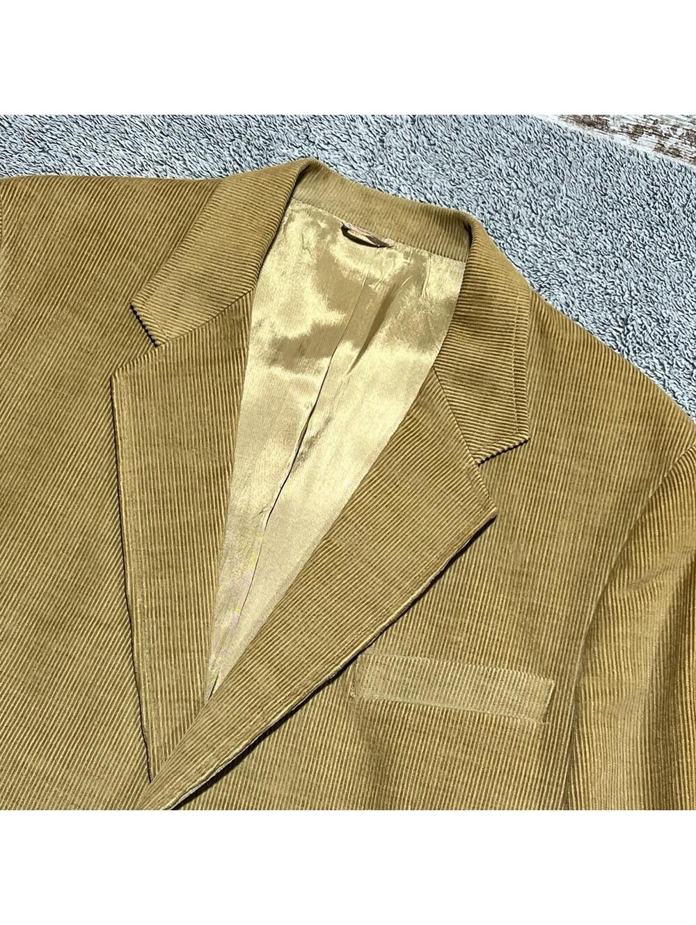 VTG SEARS ROEBUCK Blazer Suit Jacket Mens 42L Tan The Corduroy Collection